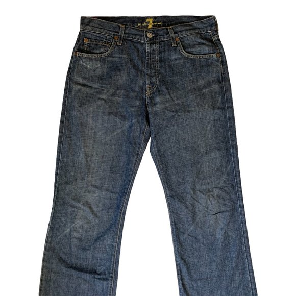 7 For All Mankind 'Relax' Mens Jeans Tag 31 Blue Straight Leg W31xL33 Denim - Picture 8 of 12